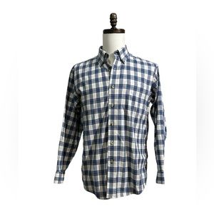 LL Bean Shirt Men's Blue Plaid Long Sleeve Button Down Size Medium